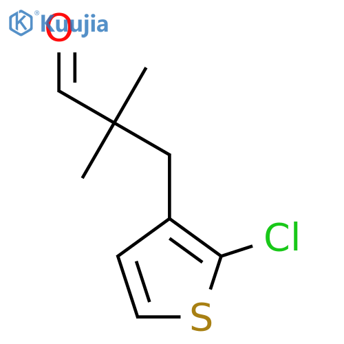 3-(2-chlorothiophen-3-yl)-2,2-dimethylpropanal structure