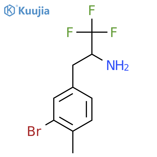 3-(3-bromo-4-methylphenyl)-1,1,1-trifluoropropan-2-amine structure