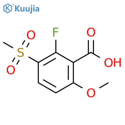 2-Fluoro-6-methoxy-3-(methylsulfonyl)benzoicAcid structure