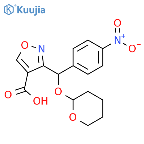 3-[(4-Nitrophenyl)[(2-tetrahydropyranyl)oxy]methyl]isoxazole-4-carboxylicAcid structure