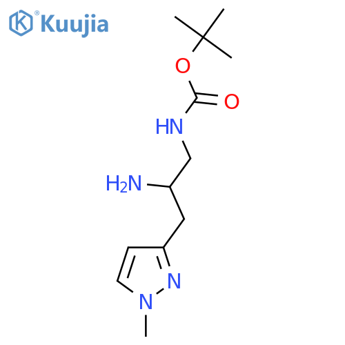 tert-butyl N-2-amino-3-(1-methyl-1H-pyrazol-3-yl)propylcarbamate structure