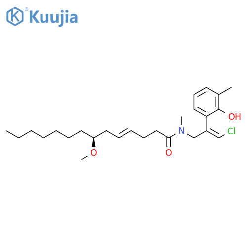 4-Tetradecenamide, N-[(2E)-3-chloro-2-(2-hydroxy-3-methylphenyl)-2-propen-1-yl]-7-methoxy-N-methyl-, (4E,7S)- structure