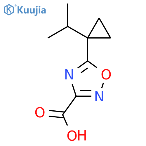 5-1-(propan-2-yl)cyclopropyl-1,2,4-oxadiazole-3-carboxylic acid structure
