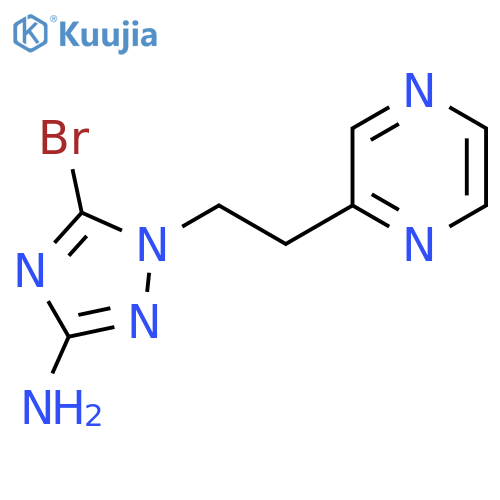 5-bromo-1-2-(pyrazin-2-yl)ethyl-1H-1,2,4-triazol-3-amine structure