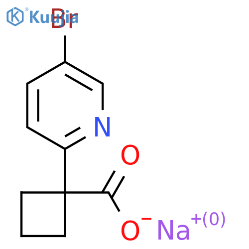 1-(5-Bromopyridin-2-YL)cyclobutanecarboxylic acid sodium salt structure