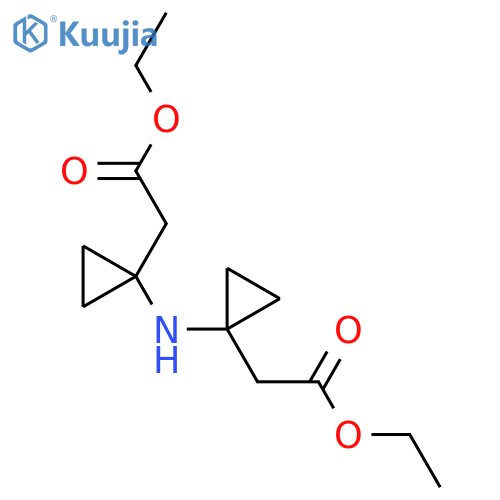 ethyl 2-[1-[[1-(2-ethoxy-2-oxo-ethyl)cyclopropyl]amino]cyclopropyl]acetate structure