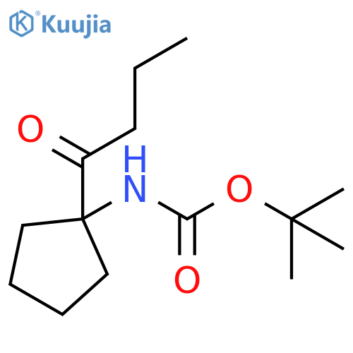Carbamic acid, N-[1-(1-oxobutyl)cyclopentyl]-, 1,1-dimethylethyl ester structure