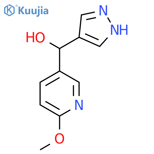 (6-methoxypyridin-3-yl)(1H-pyrazol-4-yl)methanol structure