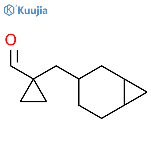 1-({bicyclo4.1.0heptan-3-yl}methyl)cyclopropane-1-carbaldehyde structure