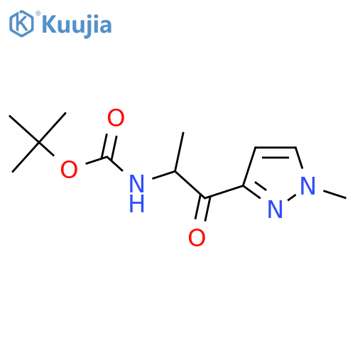 tert-butyl N-[1-(1-methyl-1H-pyrazol-3-yl)-1-oxopropan-2-yl]carbamate structure