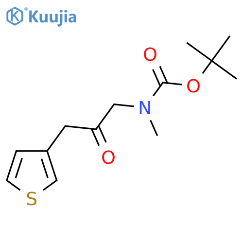 tert-butyl N-methyl-N-[2-oxo-3-(thiophen-3-yl)propyl]carbamate structure