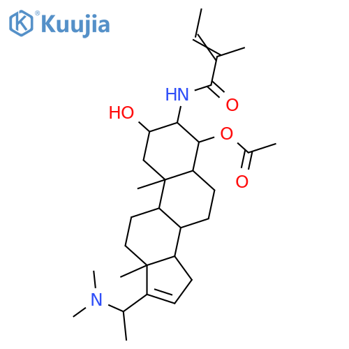 2-Butenamide, N-[(2α,3β,4β,5α,20S)-4-(acetyloxy)-20-(dimethylamino)-2-hydroxypregn-16-en-3-yl]-2-methyl-, (2E)- structure
