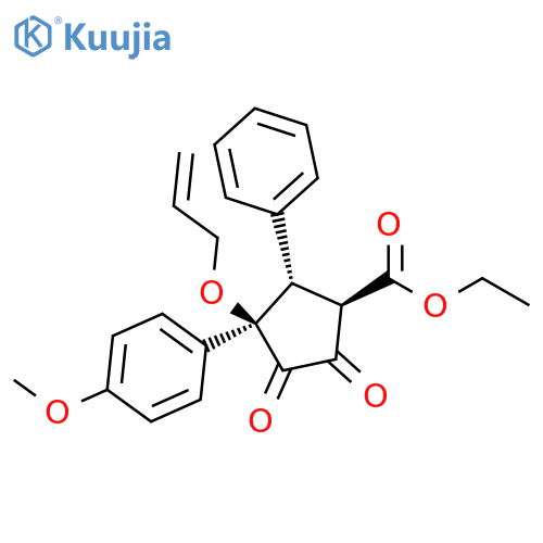 Ethyl (1R,2S,3R)-3-(4-methoxyphenyl)-4,5-dioxo-2-phenyl-3-(2-propen-1-yloxy)cyclopentanecarboxylate structure