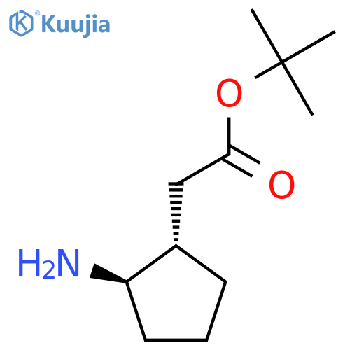 rac-tert-butyl 2-(1R,2S)-2-aminocyclopentylacetate structure