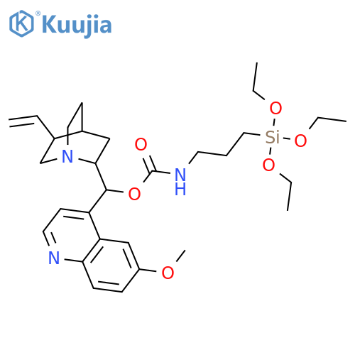 Cinchonan-9-ol,6'-methoxy-, 9-[N-[3-(triethoxysilyl)propyl]]carbamate, (8a,9R)- structure