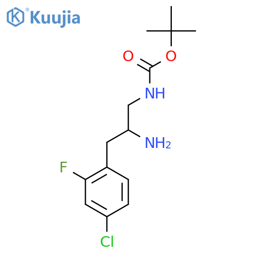 tert-butyl N-2-amino-3-(4-chloro-2-fluorophenyl)propylcarbamate structure