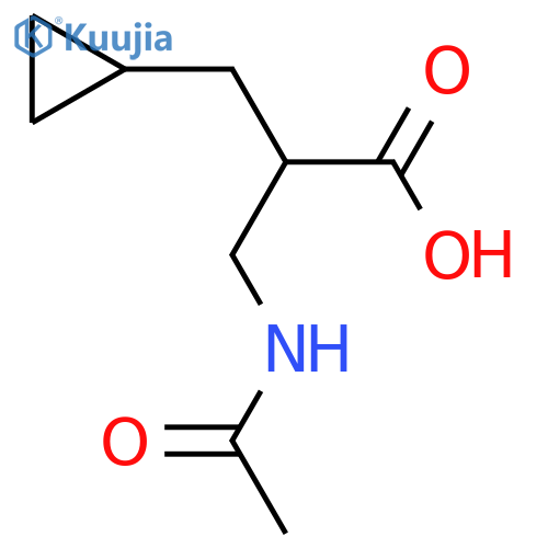 2-(Cyclopropylmethyl)-3-acetamidopropanoic acid structure