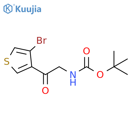 Carbamic acid, N-[2-(4-bromo-3-thienyl)-2-oxoethyl]-, 1,1-dimethylethyl ester structure