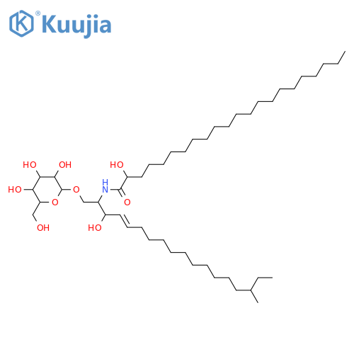 2-Amino-16-methyl-4-octadecene-1,3-diol; (2S,3R,4E,16ξ)-form, N-(2R-Hydroxydocosanoyl), 1-O-β-D-glucopyranoside structure