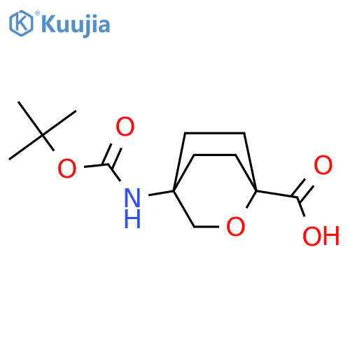 4-{[(tert-butoxy)carbonyl]amino}-2-oxabicyclo[2.2.2]octane-1-carboxylic acid structure