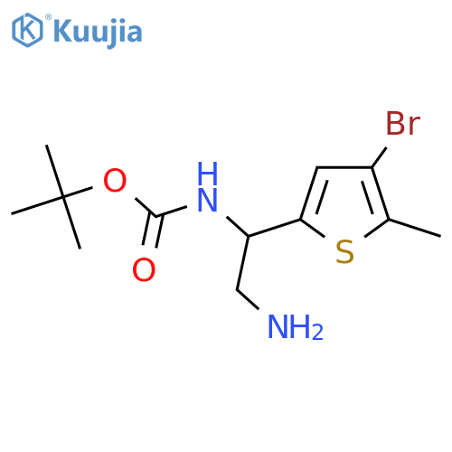 tert-butyl N-2-amino-1-(4-bromo-5-methylthiophen-2-yl)ethylcarbamate structure