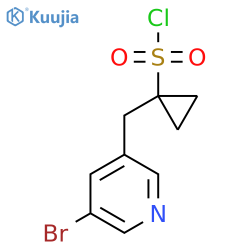 1-(5-bromopyridin-3-yl)methylcyclopropane-1-sulfonyl chloride structure