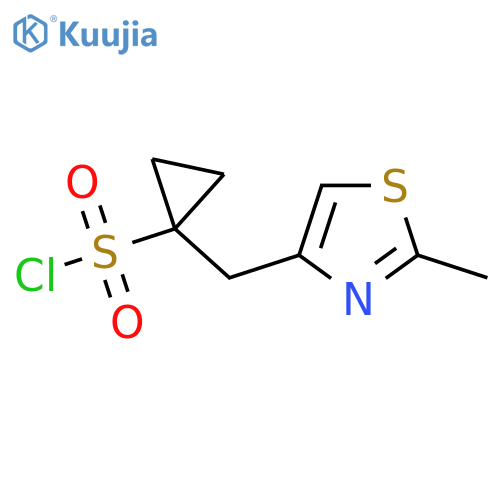 1-(2-methyl-1,3-thiazol-4-yl)methylcyclopropane-1-sulfonyl chloride structure