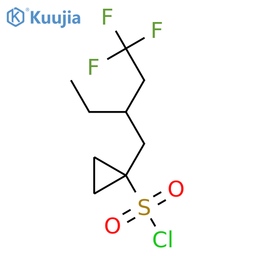 1-(2-ethyl-4,4,4-trifluorobutyl)cyclopropane-1-sulfonyl chloride structure