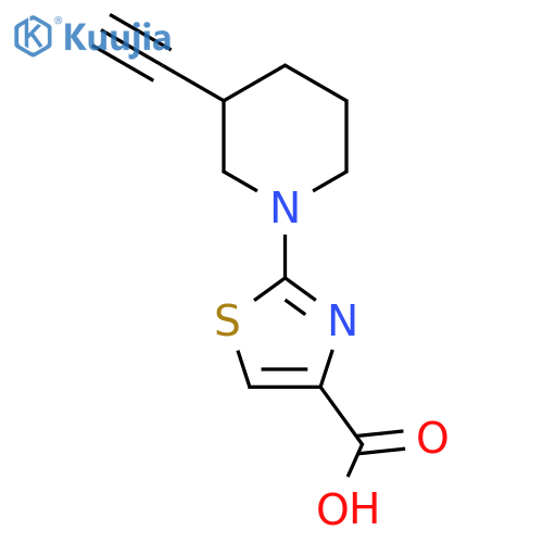 2-(3-ethynylpiperidin-1-yl)-1,3-thiazole-4-carboxylic acid structure