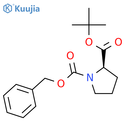 1,2-Pyrrolidinedicarboxylicacid, 2-(1,1-dimethylethyl) 1-(phenylmethyl) ester,(2R)- structure