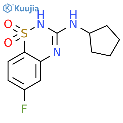 2H-1,2,4-Benzothiadiazin-3-amine, N-cyclopentyl-6-fluoro-, 1,1-dioxide structure