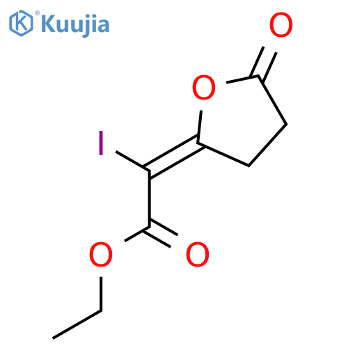 Acetic acid, (dihydro-5-oxo-2(3H)-furanylidene)iodo-, ethyl ester structure