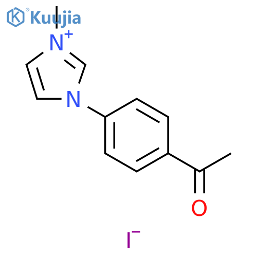 1-(4-acetylphenyl)-3-methyl-1H-imidazol-3-ium iodide structure