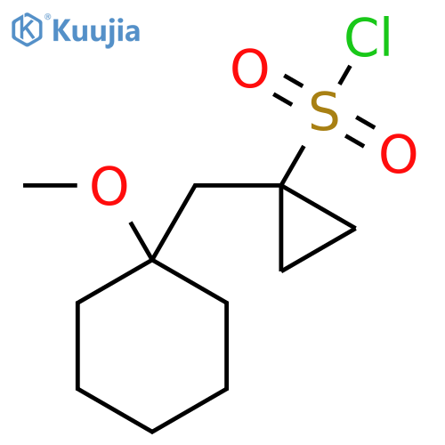 1-(1-methoxycyclohexyl)methylcyclopropane-1-sulfonyl chloride structure