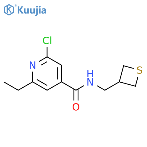 2-Chloro-6-ethyl-N-(3-thietanylmethyl)-4-pyridinecarboxamide structure