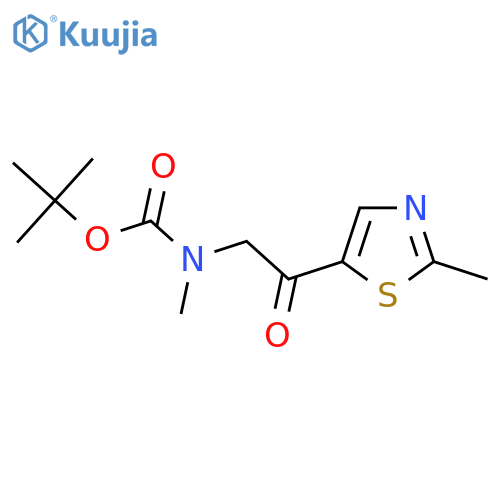tert-butyl N-methyl-N-[2-(2-methyl-1,3-thiazol-5-yl)-2-oxoethyl]carbamate structure
