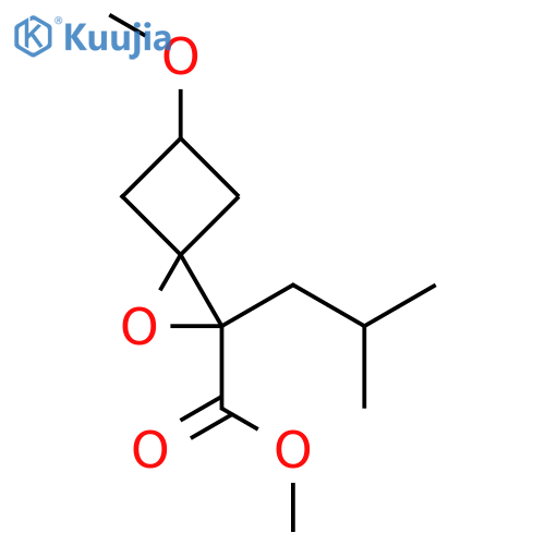 Methyl 5-methoxy-2-(2-methylpropyl)-1-oxaspiro[2.3]hexane-2-carboxylate structure