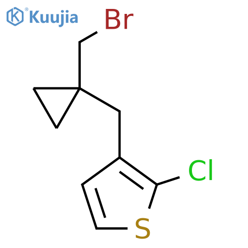 3-{[1-(Bromomethyl)cyclopropyl]methyl}-2-chlorothiophene structure