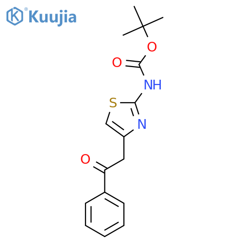 tert-butyl N-4-(2-oxo-2-phenylethyl)-1,3-thiazol-2-ylcarbamate structure