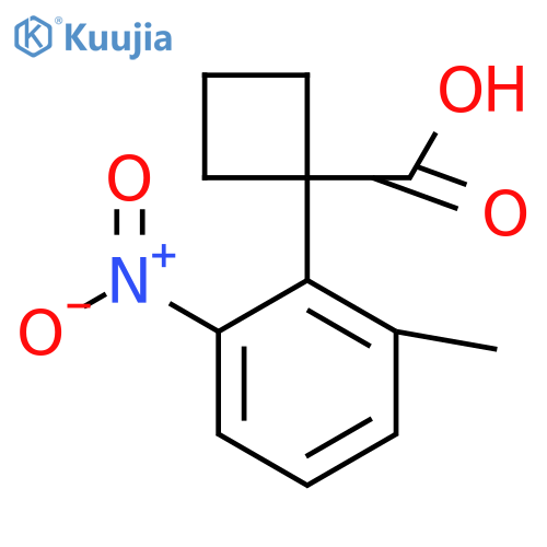 1-(2-methyl-6-nitrophenyl)cyclobutane-1-carboxylic acid structure