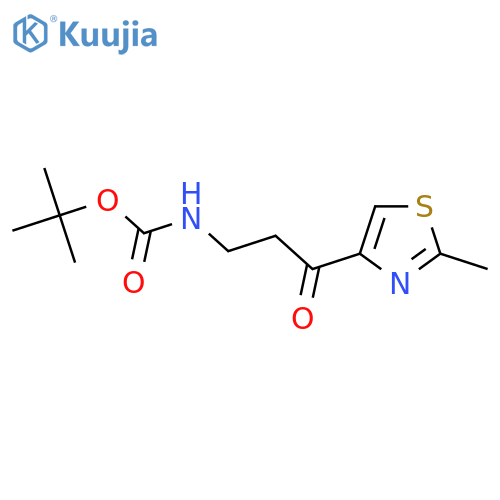tert-butyl N-[3-(2-methyl-1,3-thiazol-4-yl)-3-oxopropyl]carbamate structure