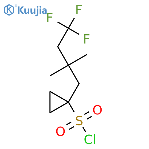 1-(4,4,4-trifluoro-2,2-dimethylbutyl)cyclopropane-1-sulfonyl chloride structure