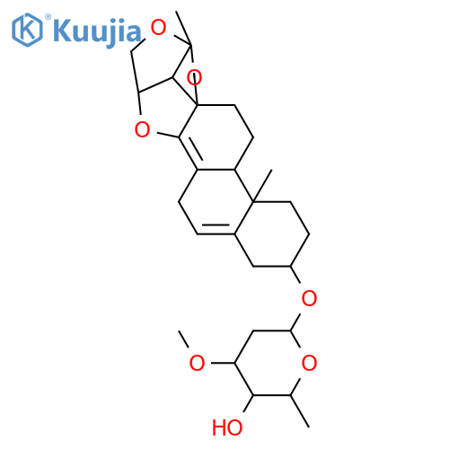 14,16:15,20:18,20-Triepoxy-14,15-secopregna-5,8(14)-dien-3-ol; (3β,16S,20S)-form, 3-O-β-D-Oleandropyranoside structure