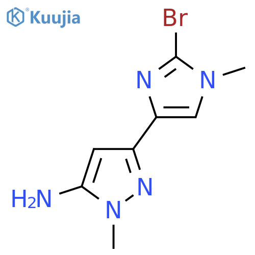 3-(2-bromo-1-methyl-1H-imidazol-4-yl)-1-methyl-1H-pyrazol-5-amine structure