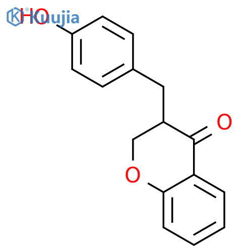 3-[(4-hydroxyphenyl)methyl]-2,3-dihydrochromen-4-one structure