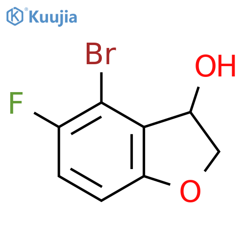 4-Bromo-5-fluoro-2,3-dihydrobenzofuran-3-OL structure