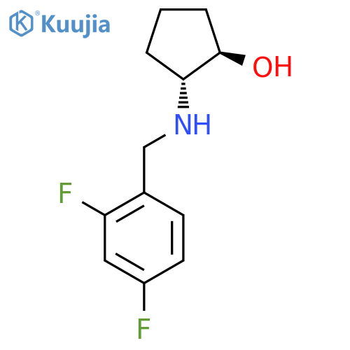 trans-2-{(2,4-difluorophenyl)methylamino}cyclopentan-1-ol structure