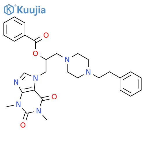 1-(1,3-dimethyl-2,6-dioxo-1,2,3,6-tetrahydro-7H-purin-7-yl)-3-[4-(2-phenylethyl)piperazin-1-yl]propan-2-yl benzoate structure