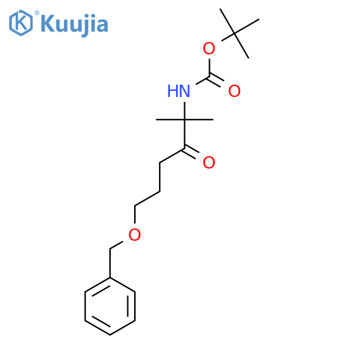 tert-butyl N-[6-(benzyloxy)-2-methyl-3-oxohexan-2-yl]carbamate structure