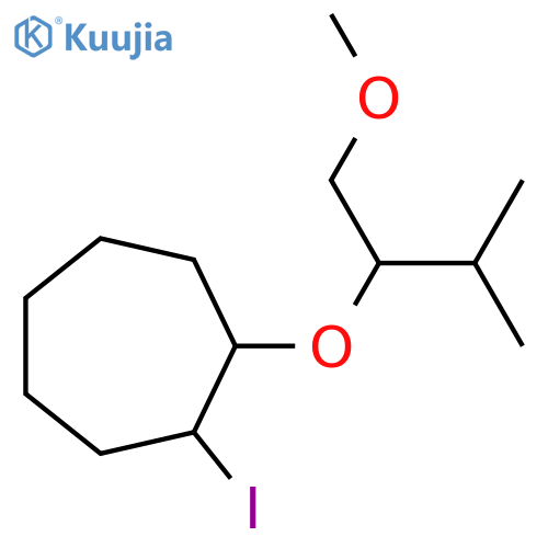 1-iodo-2-(1-methoxy-3-methylbutan-2-yl)oxycycloheptane structure